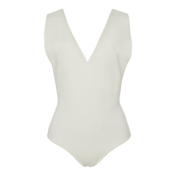 V-Neck Cotton One-Piece Maillot