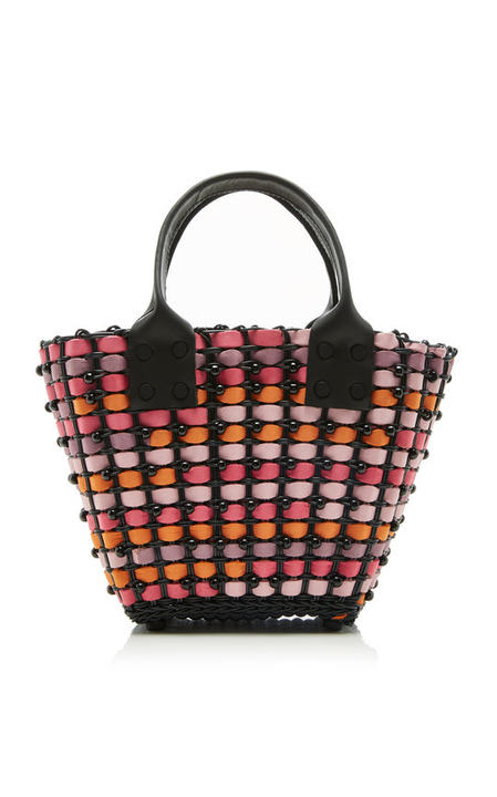 Small Woven Beaded Leather Tote展示图