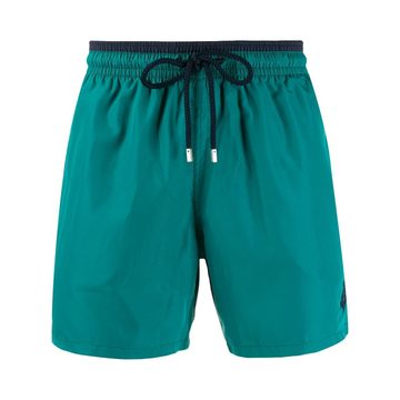 striped waistband swim shorts