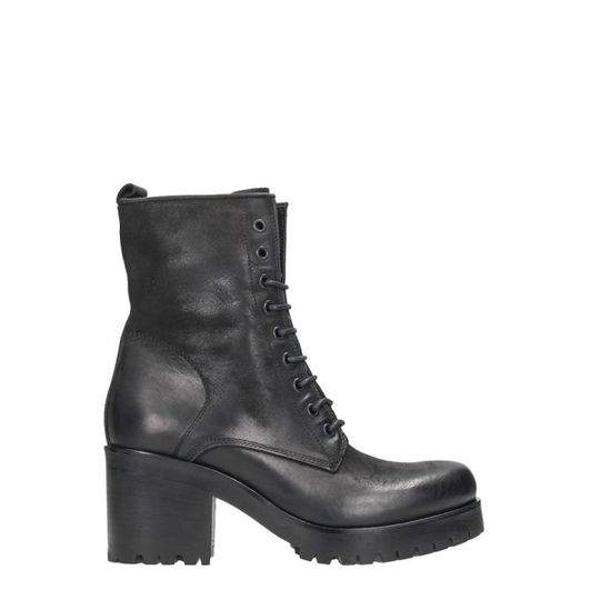 Strategia Allen Black Leather Combat Boots展示图