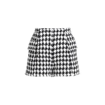 Houndstooth Tweed Shorts