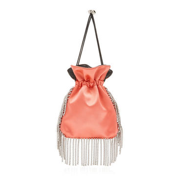 Nano Trilly Crystal Embroidered Satin Bag