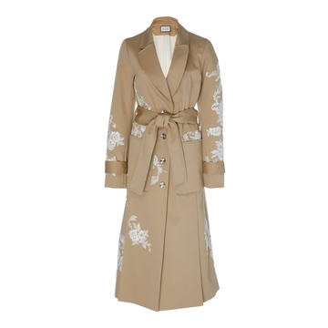 Prado Floral-Embroidered Cotton-Blend Trench