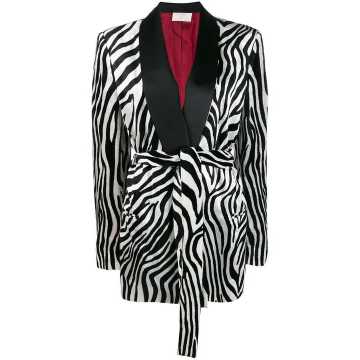 zebra printed blazer