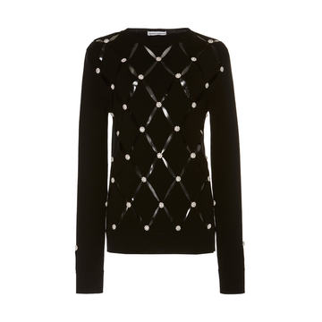 Contrast Diamond Knit Sweater