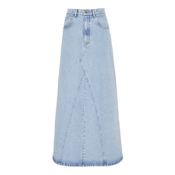 Mae Deconstructed Denim Midi Skirt