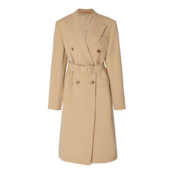 Greta Double-Breasted Crepe Coat