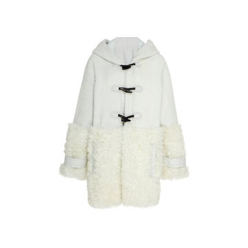 Hooded Shearling Toggle Coat