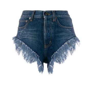 fringed short denim shorts