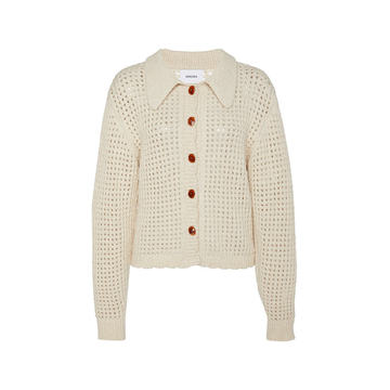 Andrea Open-Knit Cotton Cardigan