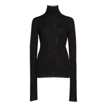 Karen Ribbed Wool Turtleneck Top