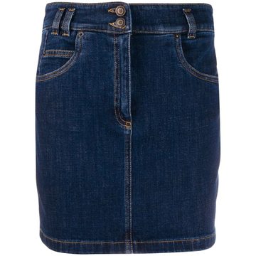 double button denim skirt