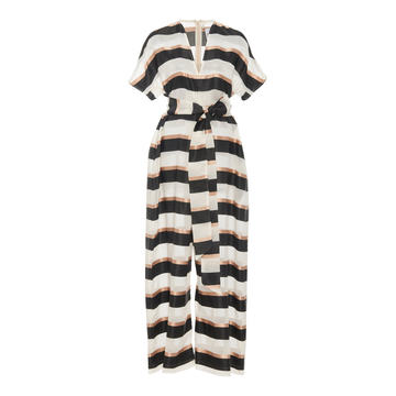 Rosetta Striped Jersey Jumpsuit