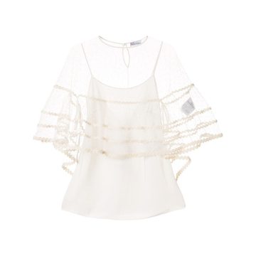 REDValentino tiered mesh cape