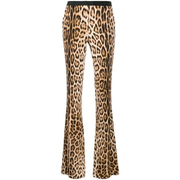 leopard print flared trousers