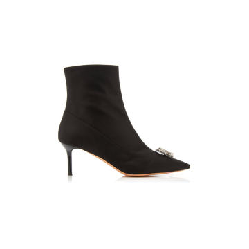 R' Satin Ankle Boots