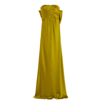 Strapless Bow-Detailed Silk Gown