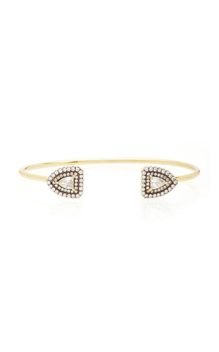 one of a kind open bangle with diamonds展示图