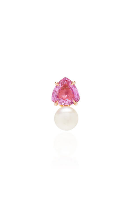 Single Pearl and Pink Sapphire Stud展示图