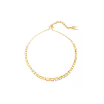 18k yellow gold rainbow sapphire slider bracelet