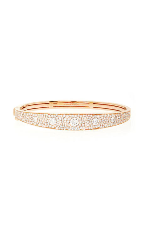 18k rose gold luxe pave cuff with diamonds展示图