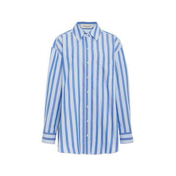 Striped Cotton-Poplin Button-Up Shirt