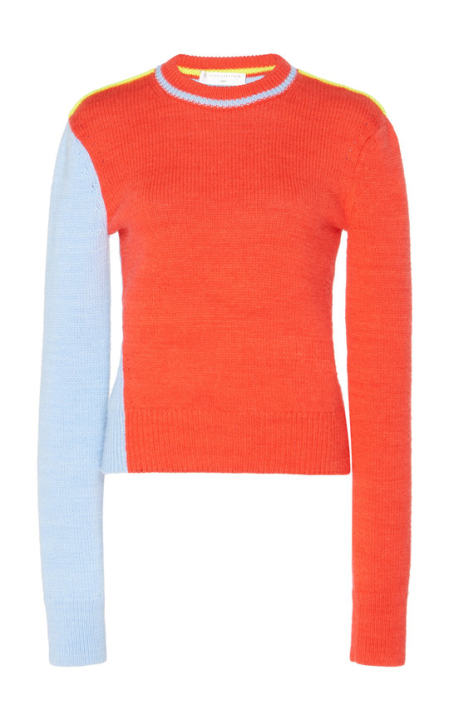 Colorblocked Wool-Blend Cropped Sweater展示图
