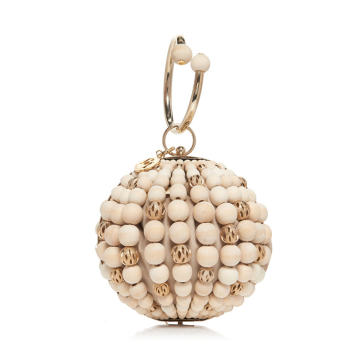 Billie Bead-Embellished Brass Bag