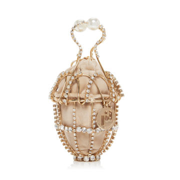 Ginestra Crystal-Embellished Brass Bag