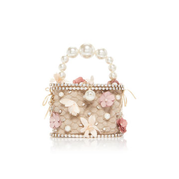 Holli Fresia Pearl-Embellished Brass Bag