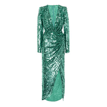 Sequin-Embellished Crepe Gown