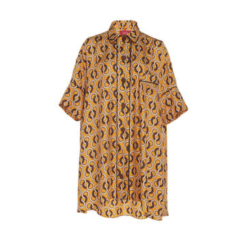 Nerito Printed Silk Mini Shirt Dress