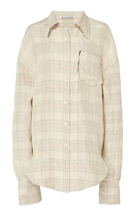 Sadira Plaid Linen-Blend Shirt展示图