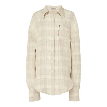 Sadira Plaid Linen-Blend Shirt