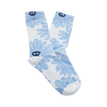 Les Chaussettes Fleurs Intarsia Knit Cotton Socks