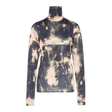 Eryn Printed Stretch-Knit Turtleneck Shirt