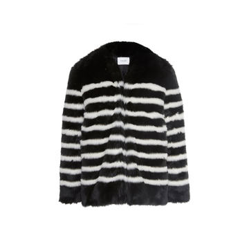 Jerry Striped Faux Fur Coat