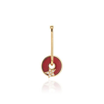 Red Star 18K Gold, Enamel And Diamond Earrings