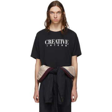 黑色“Creative Intern” T 恤