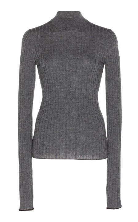 Kulia Ribbed Merino Wool Turtleneck Sweater展示图