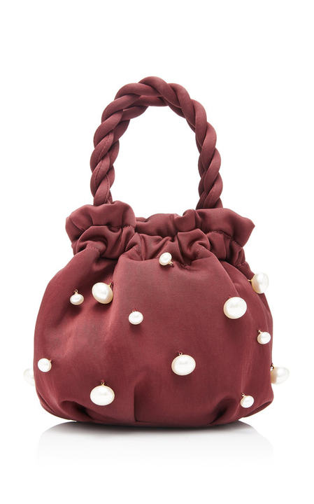 Grace Pearl Embellished Satin Bag展示图