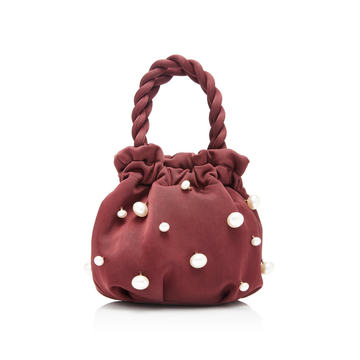 Grace Pearl Embellished Satin Bag