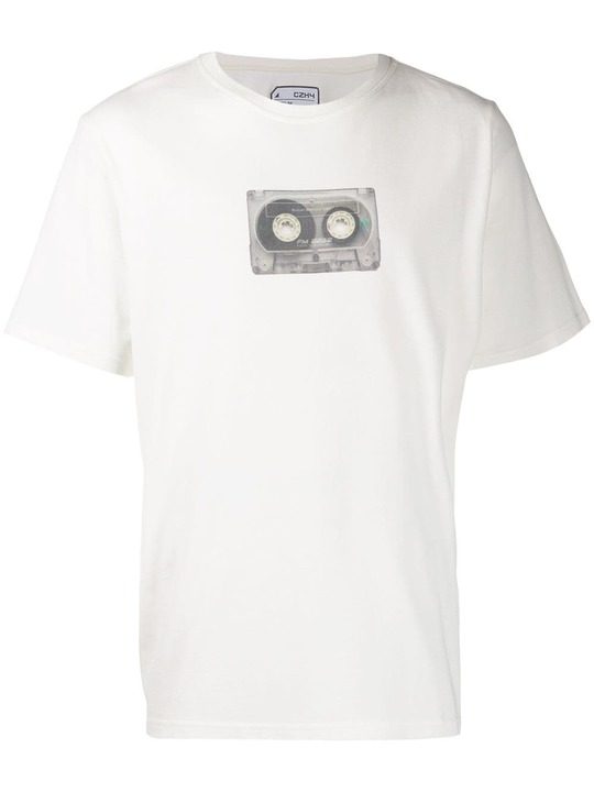 cassette print T-shirt展示图