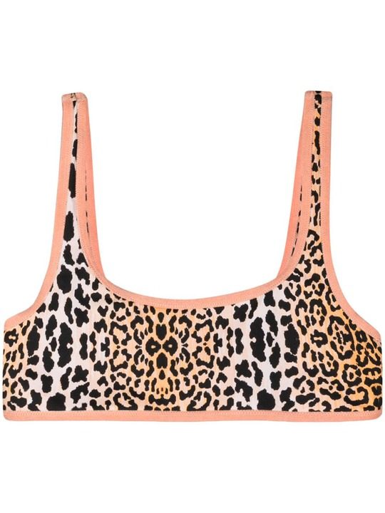 Reversible leopard print bikini top展示图