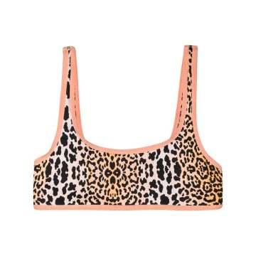 Reversible leopard print bikini top