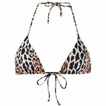 leopard print Love Triangle bikini top