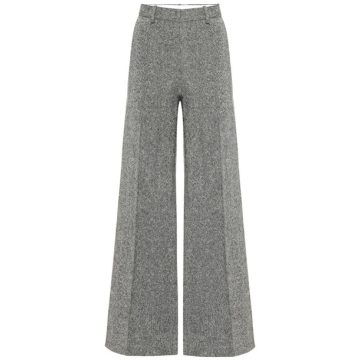 Tweed wool wide-leg pants