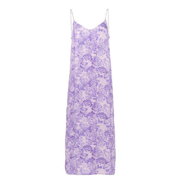 Heavy Satin Floral Slip Dress