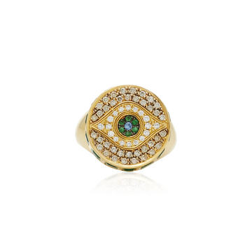 18K Dawn Evil Eye Chevalier Ring