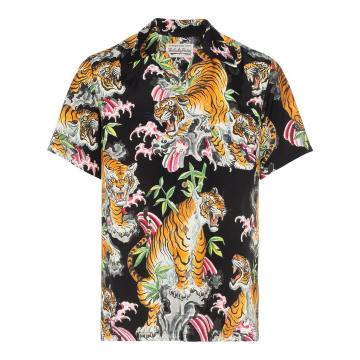 Hawaiian flower tiger print shirt
